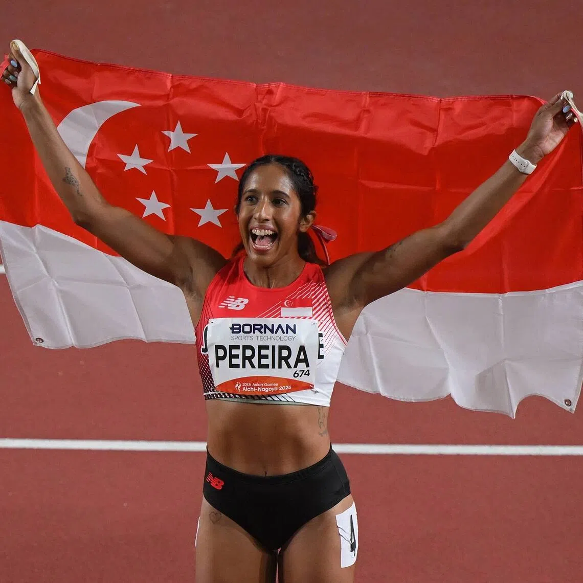 Shanti Pereira clinched an Asian Games silver in the women’s 100m after clocking a season’s best 11.21sec in the final on Sept 25.