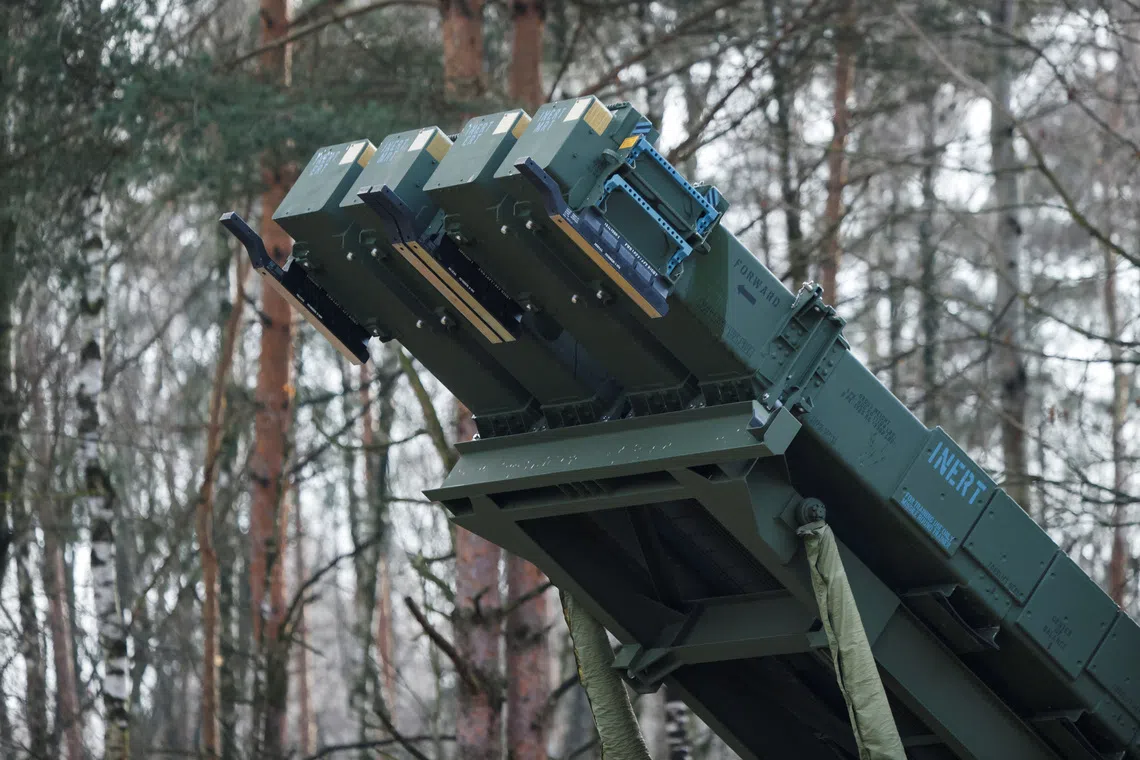 FILE PHOTO: Surface-to-air missile launcher of the Patriot (Wisla) system newly integrated into the Integrated Battle Command System (IBCS) stands at an army base in Sochaczew, Poland, December 18, 2024. REUTERS/Kuba Stezycki/File Photo