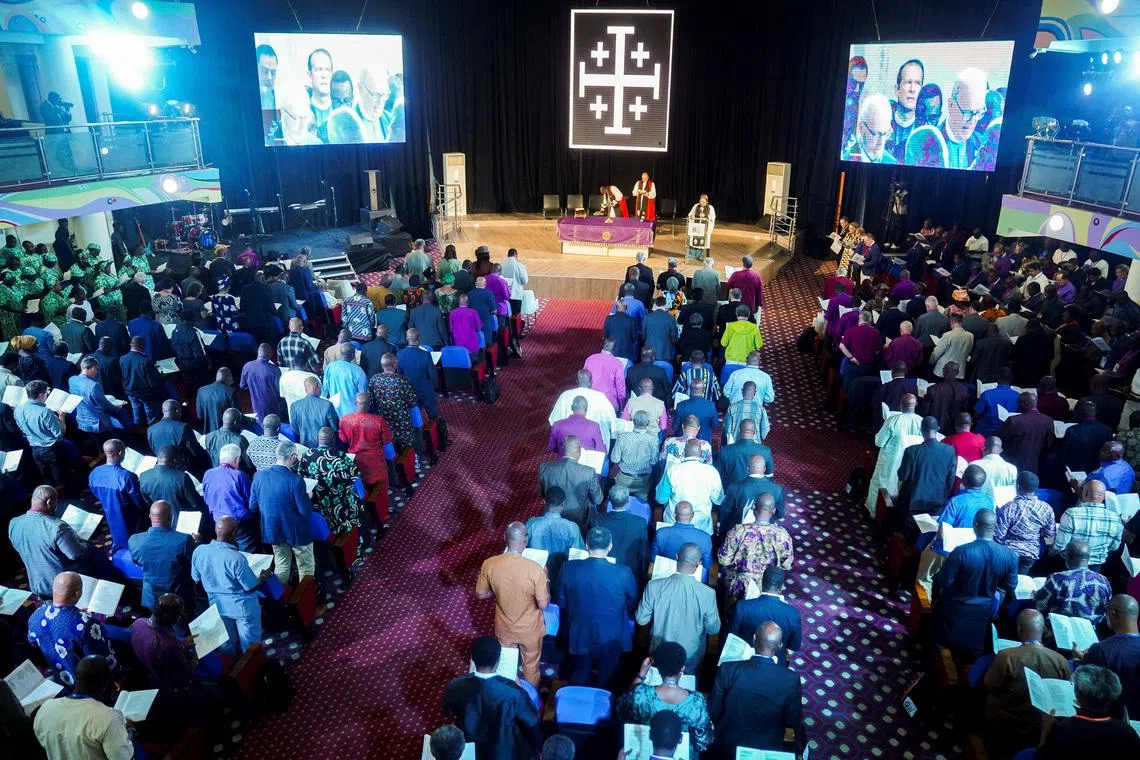 Members of the Anglican Communion attend a session of the Global Anglican Future Conference (GAFCON) in Abuja, Nigeria, March 4, 2026. REUTERS/Marvellous Durowaiye