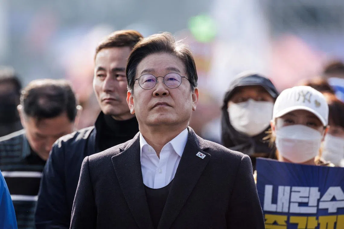 A Gallup poll announced on April 4 put Mr Lee Jae-myung as the favourite to become the next president.