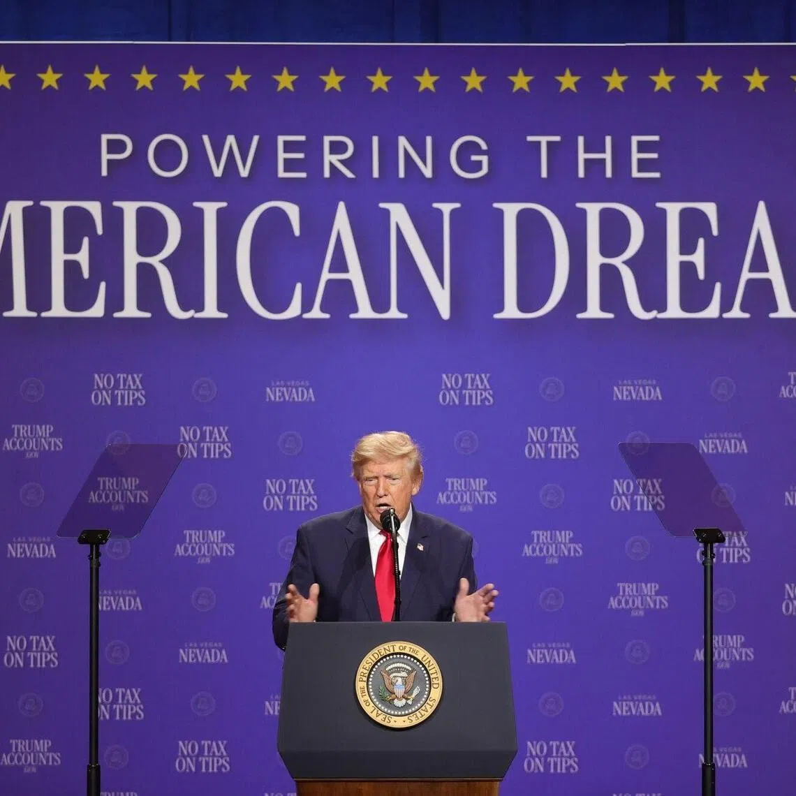 US President Donald Trump Trump spent time focusing on tax provisions in 2025’s Republican spending package, including measures eliminating taxes on tips.