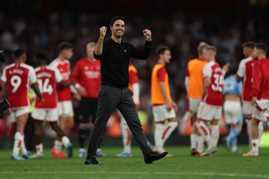 Arsenal boss Mikel Arteta cannot hide his delight after beating Manchester City 1-0 in the Premier League before the international break.