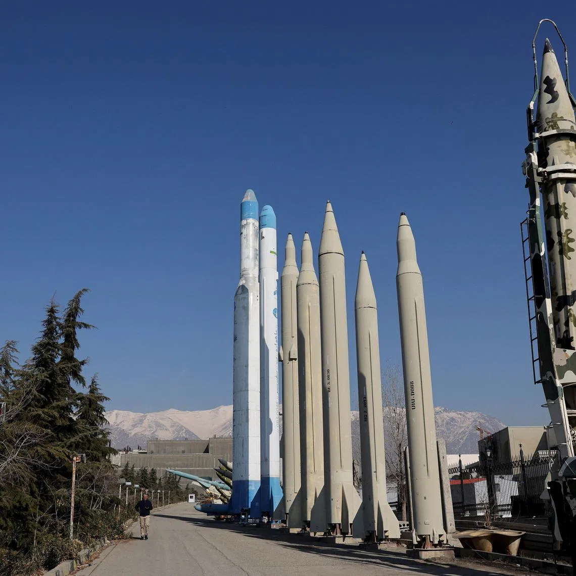 Iranian missiles displayed in a park in Tehran on Jan 31. US President Donald Trump has warned “time is running out” for Iran to reach a deal on its nuclear programme.