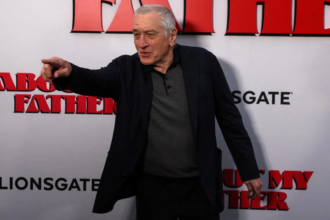 Robert De Niro arrives on the red carpet during the premiere of his film About My Father in New York City on May 9, 2023. 