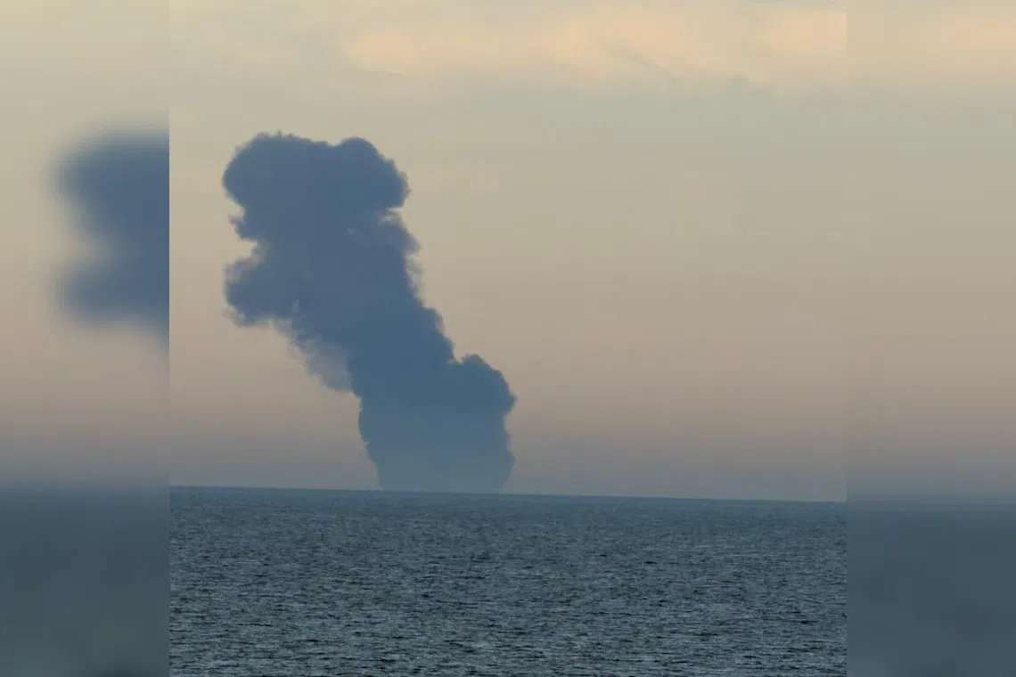 Tanker hit by blast and fire north of Turkey’s Bosphorus strait, agency says