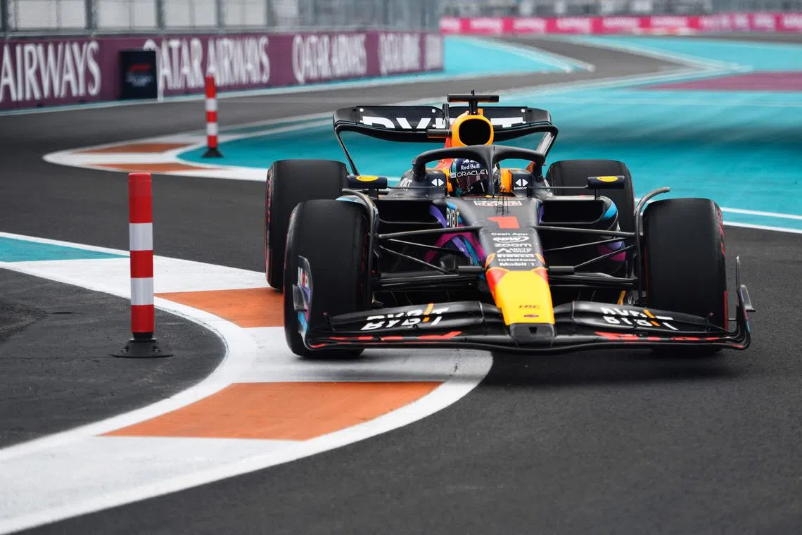 Max Verstappen of Red Bull won the Miami Grand Prix after starting ninth on the grid on Sunday.