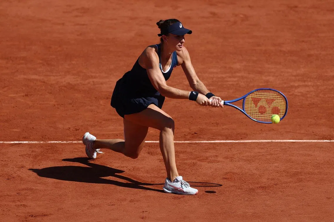 Switzerland's Belinda Bencic in action during her second round match against Caty McNally of the U.S., Tennis, French Open, Roland Garros, Paris, France on May 27, 2026. REUTERS/Stephane Mahe