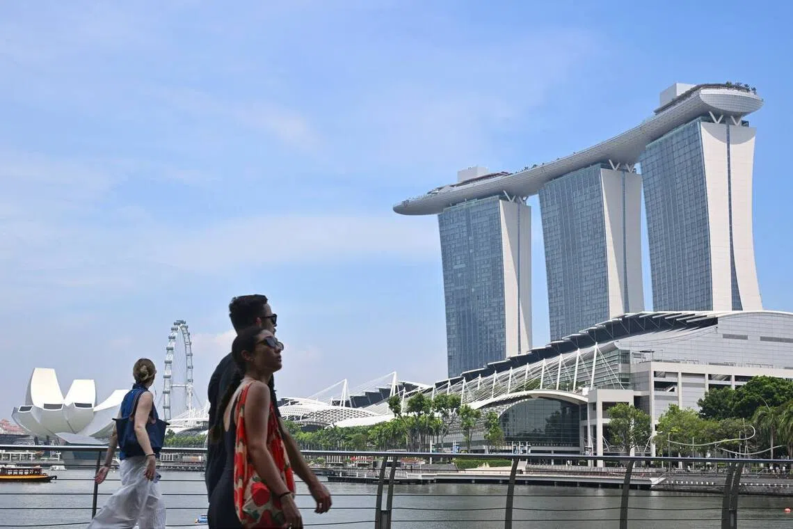 There were clear skies at Marina Boulevard at 2.30pm on Oct 27.
