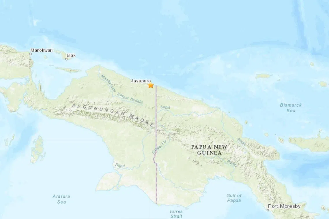 A 5.4 magnitude earthquake jolted eastern Papua province on Feb 9, 2023.