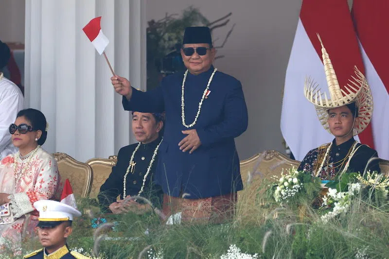 Indonesian President Prabowo Subianto at a ceremony marking 81 years of the country’s independence at the Presidential Palace in Jakarta on Aug 17.