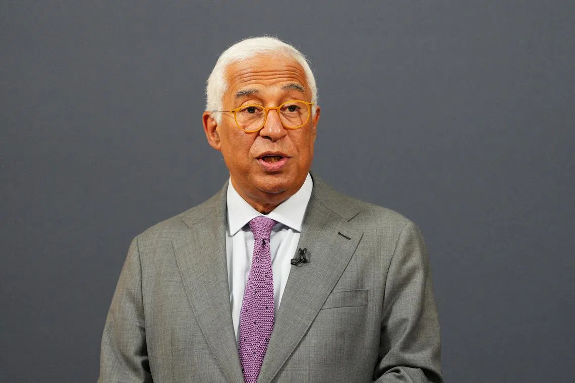 European Council President Antonio Costa attends a press conference at the UK-EU summit at Lancaster House on May 19, 2025 in London, England.  Carl Court/Pool via REUTERS/File Photo
