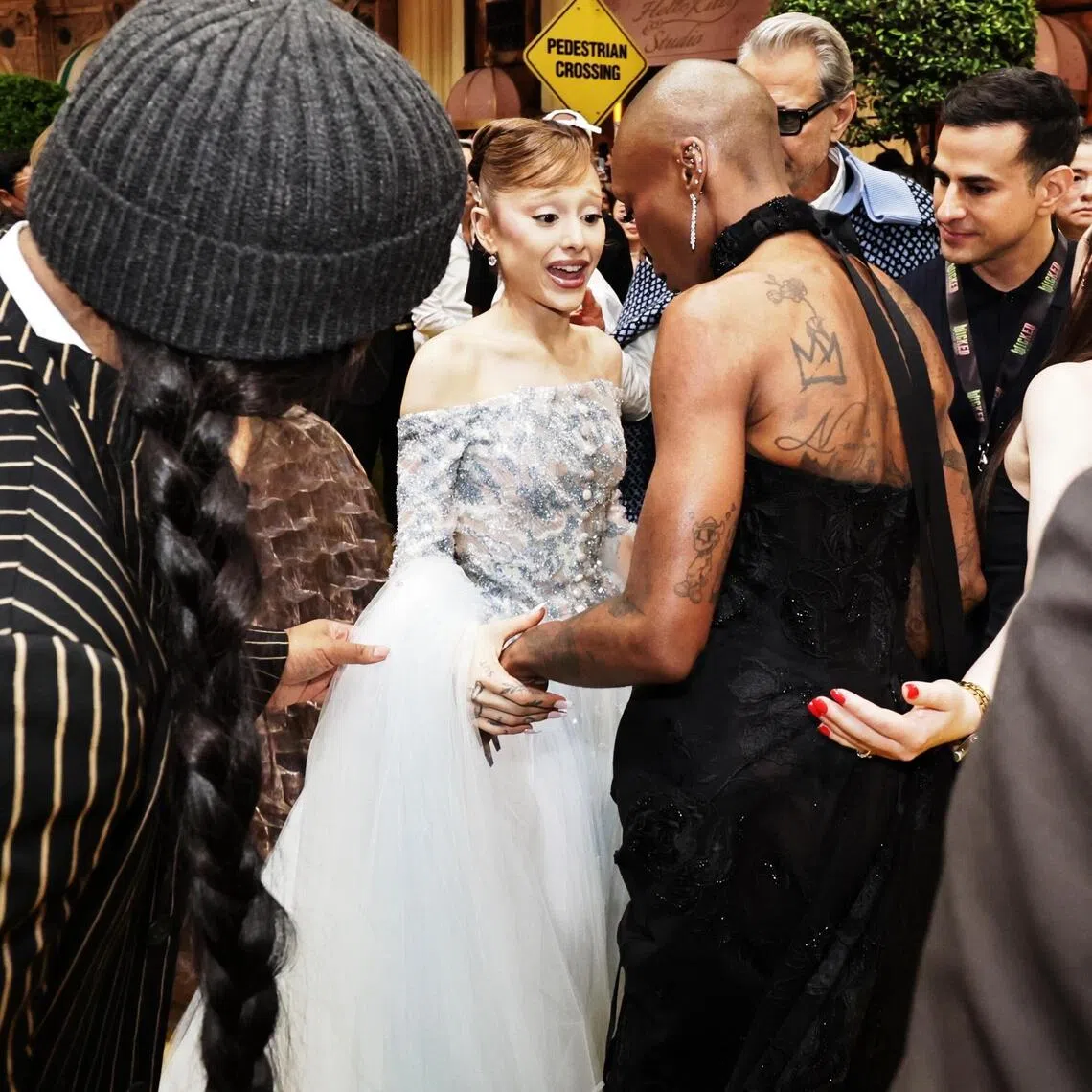 Ariana Grande comforted by her co-star Cynthia Erivo after the incident.