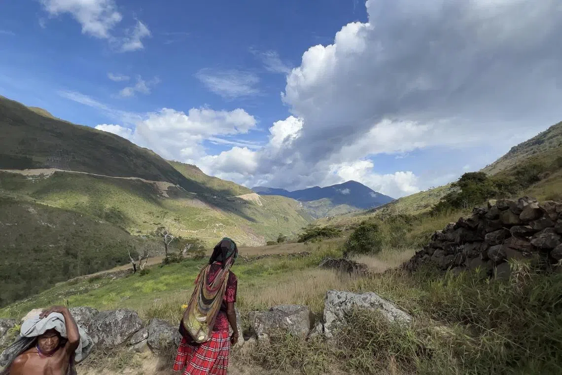 lapapua1 - Women regularly carry up to 50kg of vegetables on their day-long trek from their mountain villages to set up stall in Wamena town. They use a “noken”, a traditional Indonesian netted bag handmade from plant fibres, which they hang on their foreheads.


Credit / Copyright: LI-ANN TAN AND JON SONG
