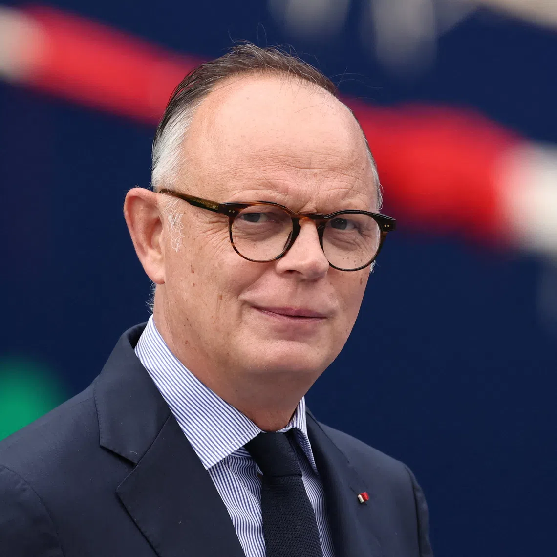 FILE PHOTO: Edouard Philippe, Mayor of Le Havre and leader of French political party Horizons (HOR), attends the christening ceremony of the container ship CMA CGM NOTRE DAME at the France Port 2000 Terminal in Le Havre, France, July 2, 2026. REUTERS/Stephane Mahe/File Photo