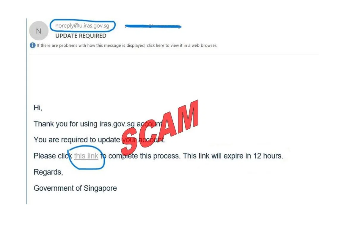 In the e-mail, recipients are told that they need to update their account by clicking a link that will expire in 12 hours.