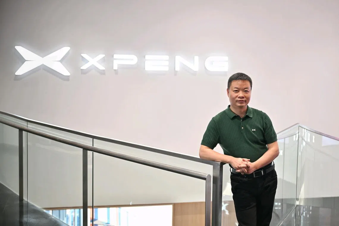 Xpeng co-founder and chairman He Xiaopeng, at the new Xpeng showroom in Leng Kee on Oct 19, 2024.