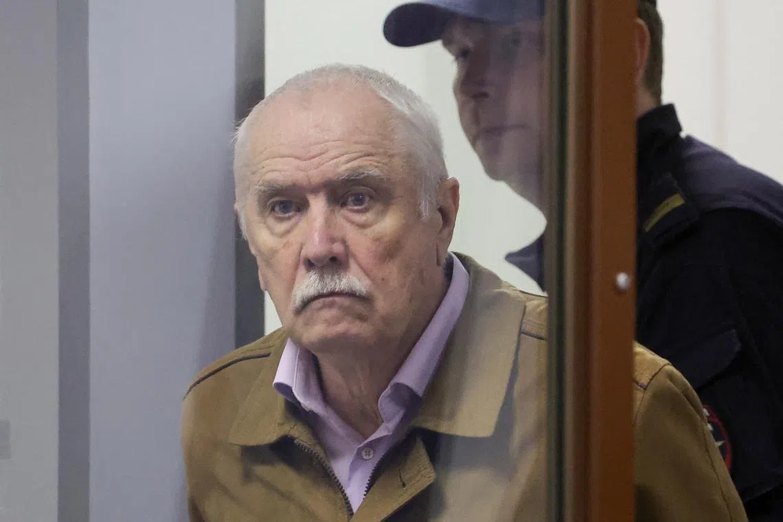 Russian physicist Anatoly Maslov, who was arrested in 2022 and accused of state treason, attends a court hearing in Saint Petersburg, Russia, May 21, 2024. REUTERS/Anton Vaganov