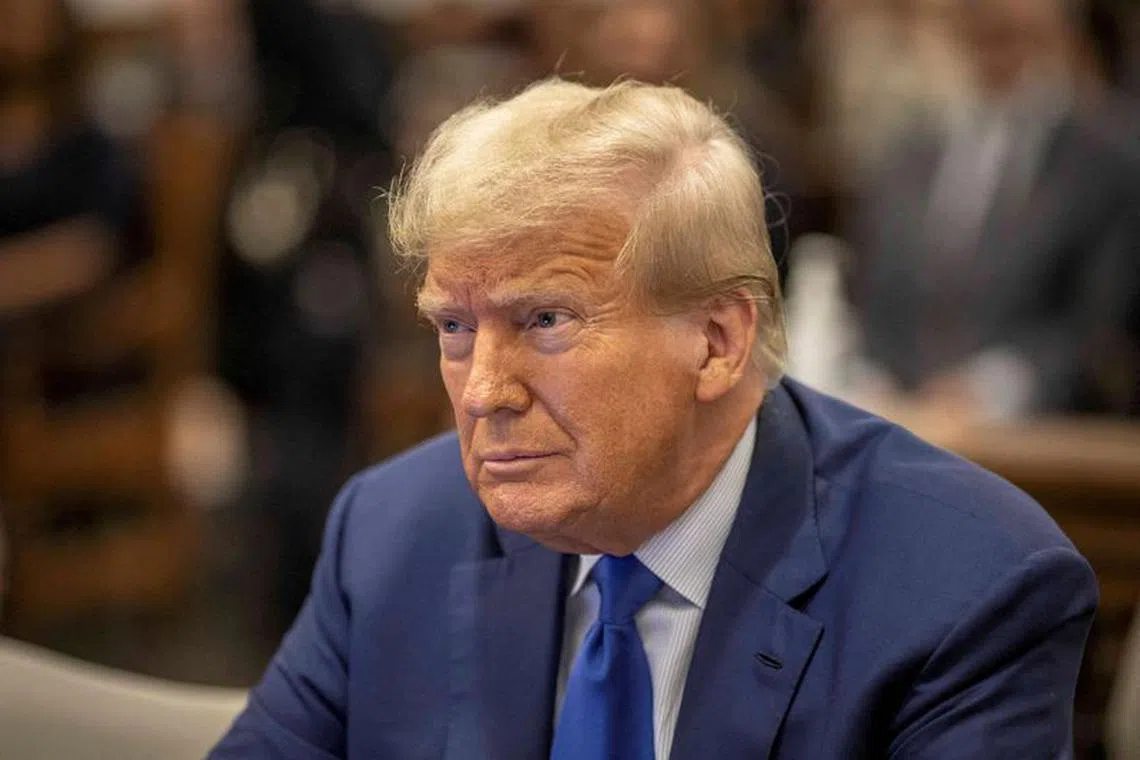 FILE PHOTO: Former U.S. President Donald Trump attends the Trump Organization civil fraud trial, in New York State Supreme Court in the Manhattan borough of New York City, U.S., October 25, 2023. Dave Sanders/Pool via REUTERS/File Photo