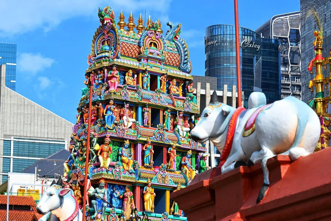 Pagoda Street, one of the oldest named streets in Singapore, was reportedly named for the gopuram built over the main gate of the Sri Mariamman Temple.