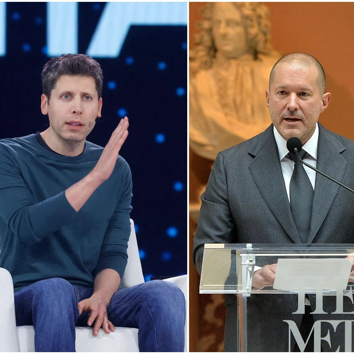 OpenAI chief executive Sam Altman (left) has said that former Apple designer John Ive's first prototype of the AI device "completely captured his imagination".