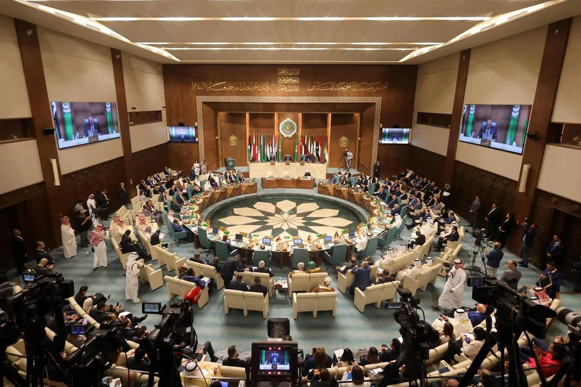 Arab foreign ministers gather at the Arab League's headquarters in Cairo to discuss, among other things, Syria.