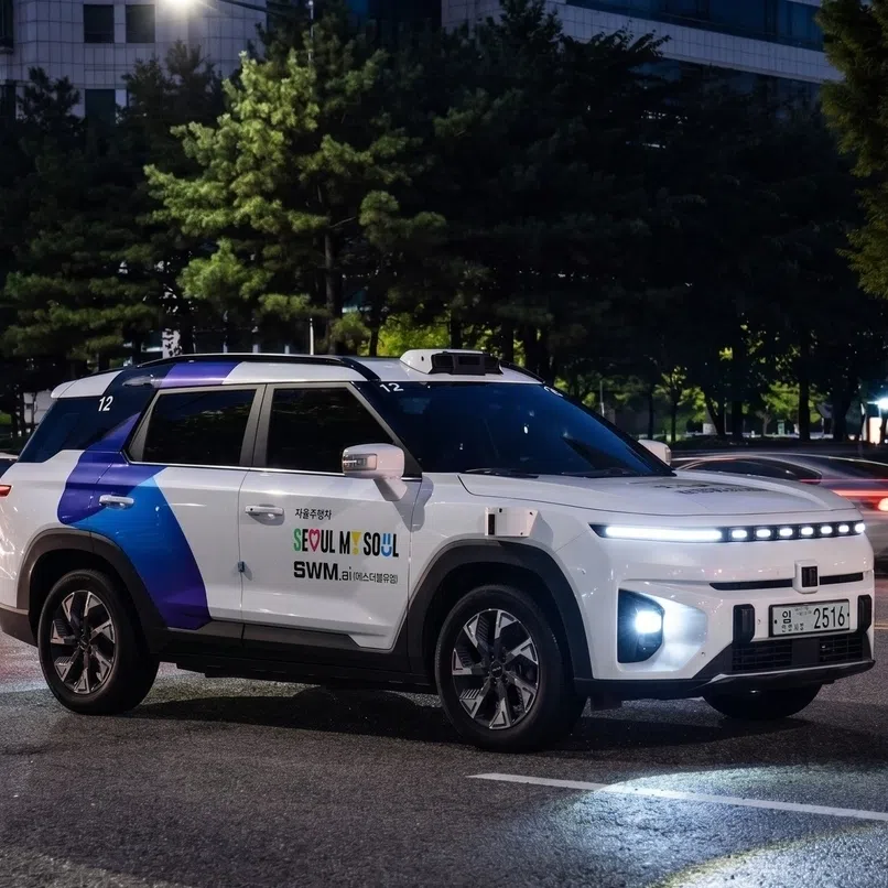 The taxis can be hailed through the Kakao T app within the designated operating area in Gangnam. 