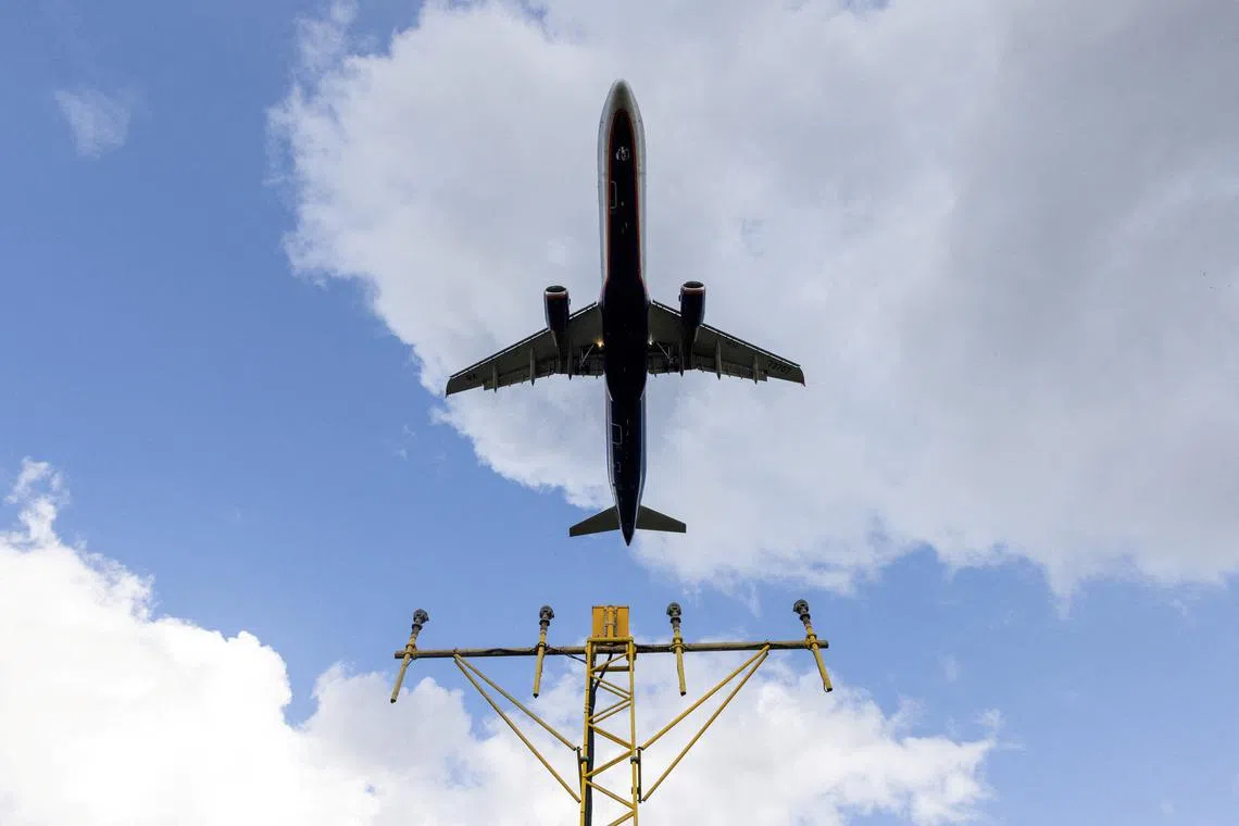 FILE PHOTO: An Aeroflot passenger plane descends before landing at the Sheremetyevo international airport outside Moscow, Russia, August 23, 2023. REUTERS/Maxim Shemetov/File Photo