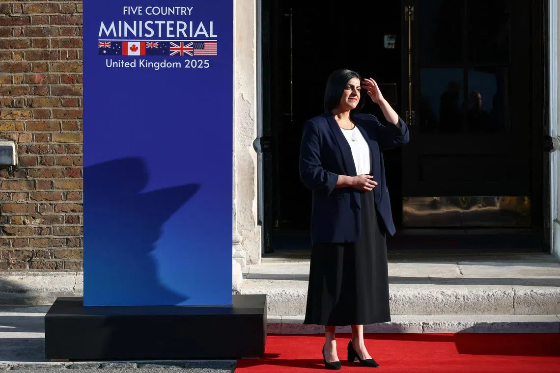 Britain's new interior minister Ms Shabana Mahmood said counterparts from the US, Australia, Canada and New Zealand agreed to the principles at a meeting in London.