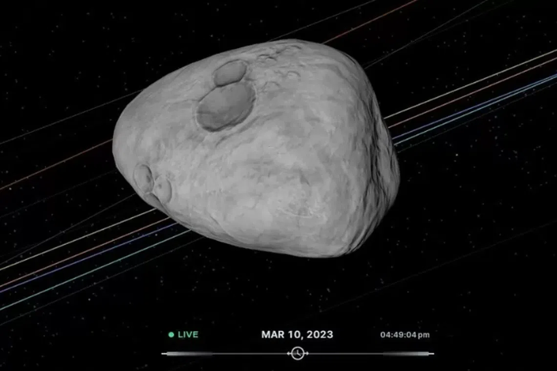 This image, released by Nasa, shows Asteroid 2023 DW that so far has the highest chance of hitting Earth among known space rocks.