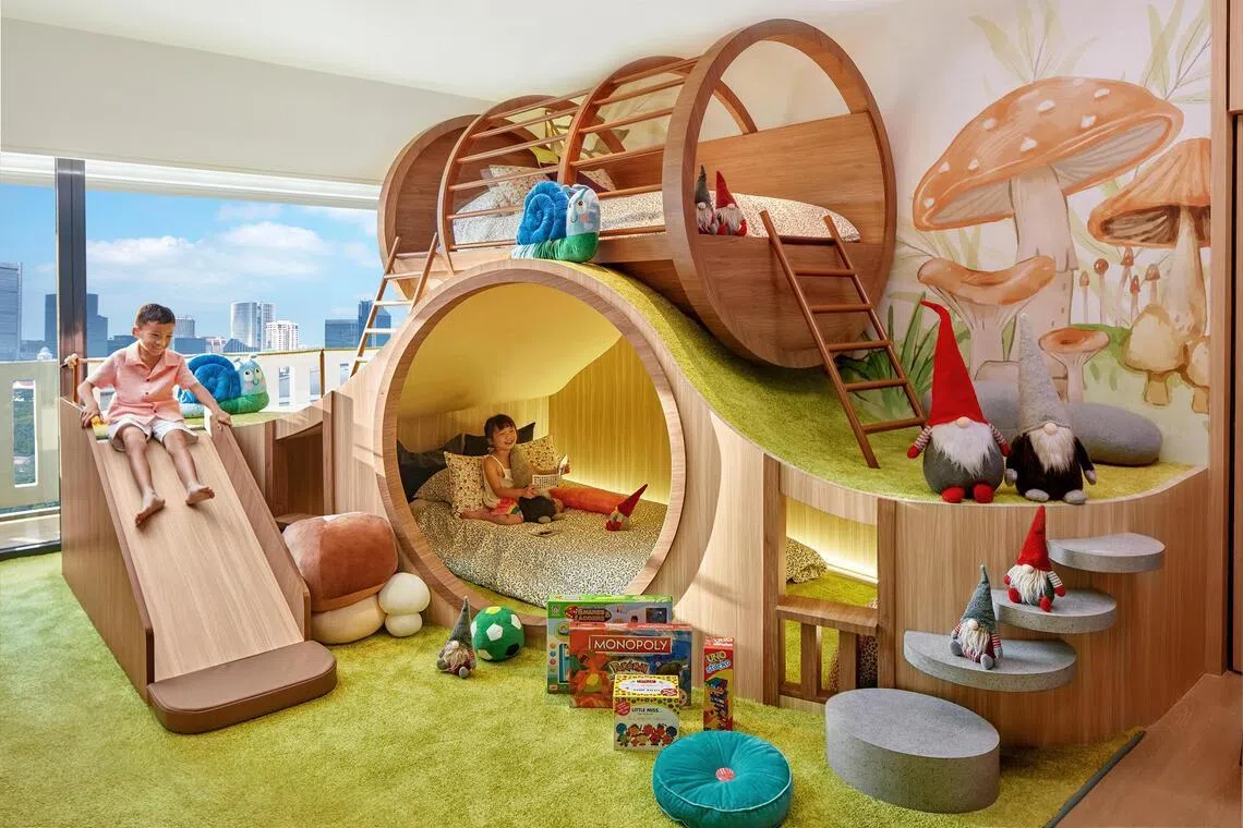 ecstay15 - The gnome-themed hotel rooms evoke a setting straight out of a fantasy storybook.


PHOTO: PARKROYAL COLLECTION MARINA BAY, SINGAPORE