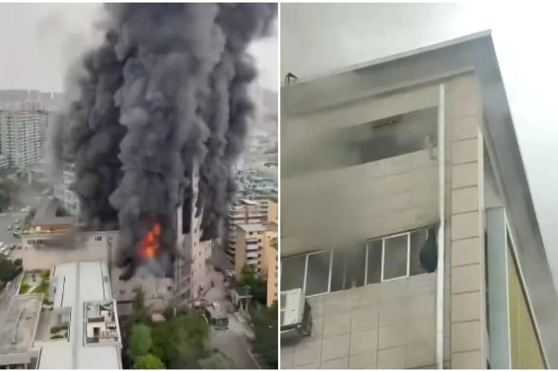 About 17 people were rescued from the building in the city of Zigong in Sichuan province.