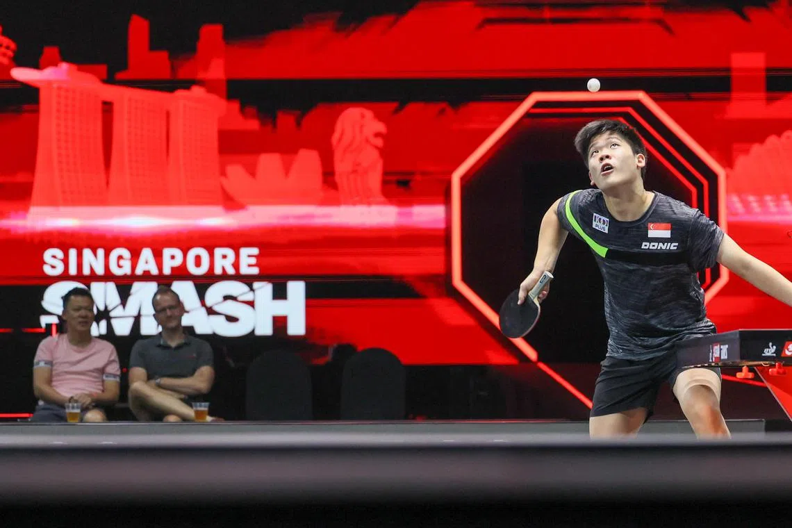 CMG20230313-LynnetteT01/卓祾祎/陈芷馨/WTT新加坡大满贯（记者：安远、芷馨、渤杨、明耀；摄影：祾祎、冠卫、健玮）[OCBC Arena] Men's Singles RD 32 - Quek Izaac (SGP) Vs Mattias Falck (SWE)