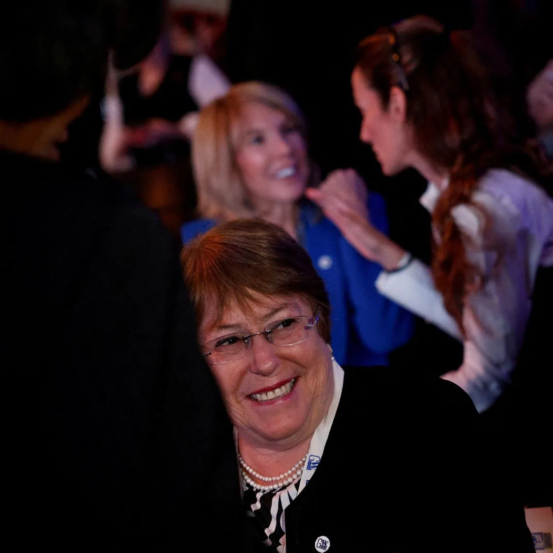 FILE PHOTO: Former president of Chile Michelle Bachelet and former United Nations' humanitarian chief Valerie Amos attend the presentation of the report \"Women in Multilateralism 2024” during an event by GWL Voices, an organisation of women world leaders committed to building an international system of equality, in Madrid, Spain, January 22, 2024. REUTERS/Susana Vera/File Photo