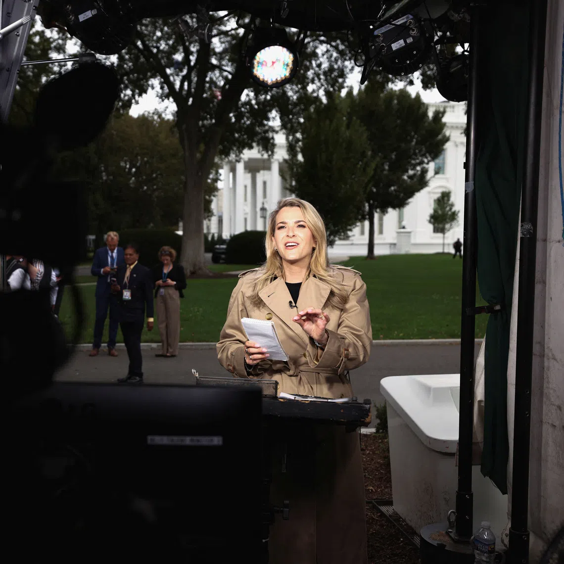 CNN White House correspondent Betsy Klein working at the White House after she regained access, on Sept 24.