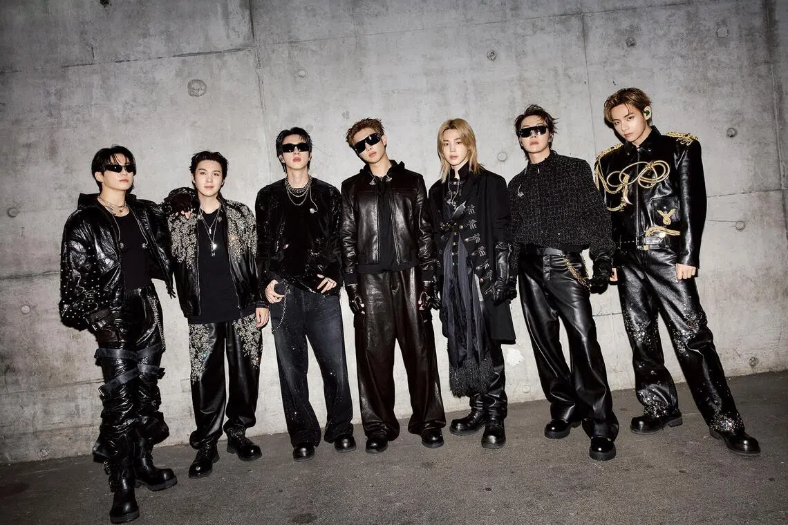 BTS in luxury livery in Paris for the Arirang tour.