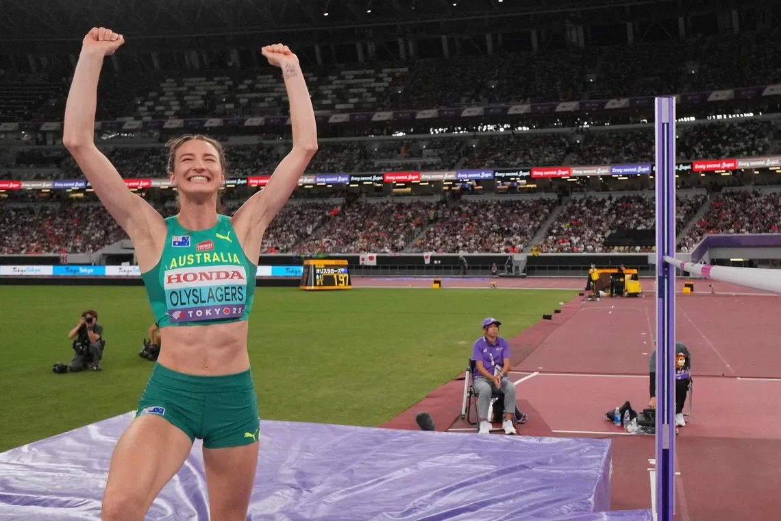 Nicola Olyslagers uses faith, technique but also speed to win high jump gold at the World Athletics Championships.