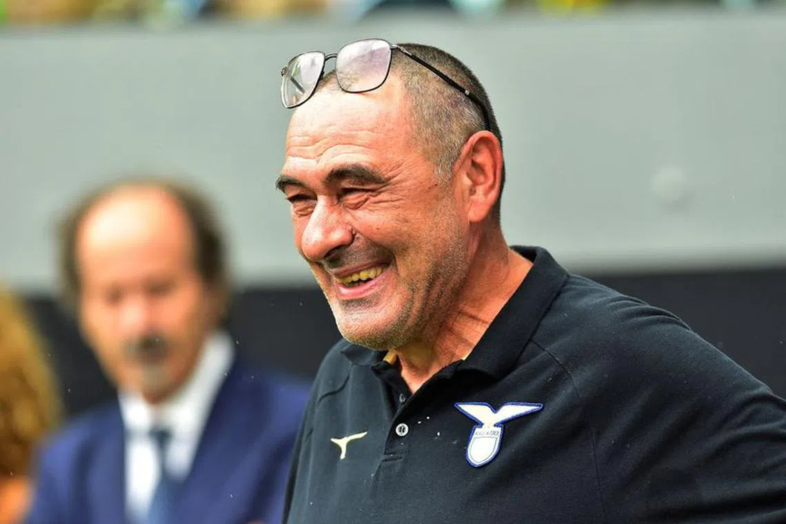 FILE PHOTO: Soccer Football - Serie A - Juventus v Lazio - Allianz Stadium, Turin, Italy - September 16, 2023 Lazio coach Maurizio Sarri before the match REUTERS/Massimo Pinca/File Photo