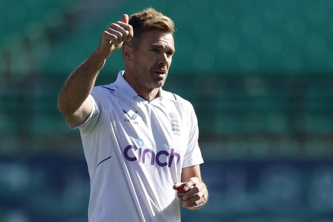 Cricket - Fifth Test - India v England - Himachal Pradesh Cricket Association Stadium, Dharamshala, India - March 9, 2024 England's James Anderson acknowledges the crowd after taking his 700th Test wicket following the dismissal of India's Kuldeep Yadav, caught out by Ben Foakes REUTERS/Adnan Abidi/File Photo