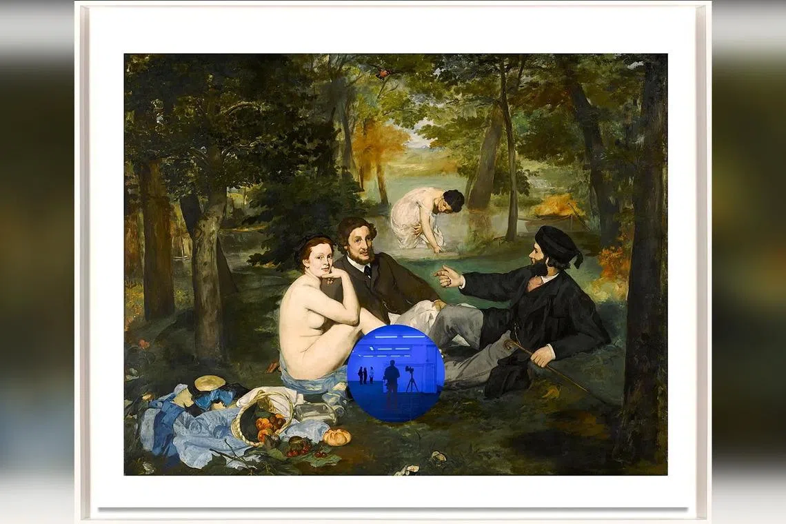 cxsaw Jeff Koons, Gazing Ball (Manet Luncheon on the Grass), 2019,  Archival Pigment Print on Innova rag paper, glass
PHOTO: COURTESY OF THE ARTIST