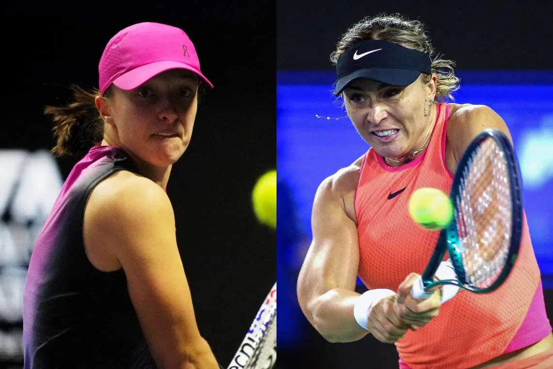 Poland's Iga Swiatek (left) will be a formidable obstacle for the Spanish team, featuring former world number two Paula Badosa.