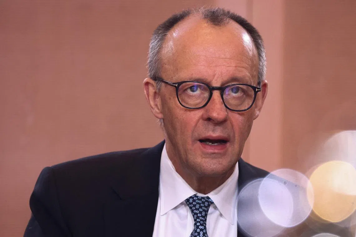 German Chancellor Friedrich Merz speaks during a cabinet meeting at the Chancellery in Berlin, Germany February 4, 2026. REUTERS/Liesa Johannssen