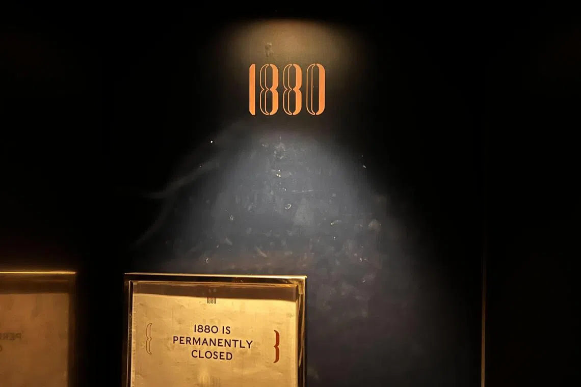 The Singapore private members' club, 1880, has a restaurant, bar, spa and co-working space. The club is closed from June 17, 2025.