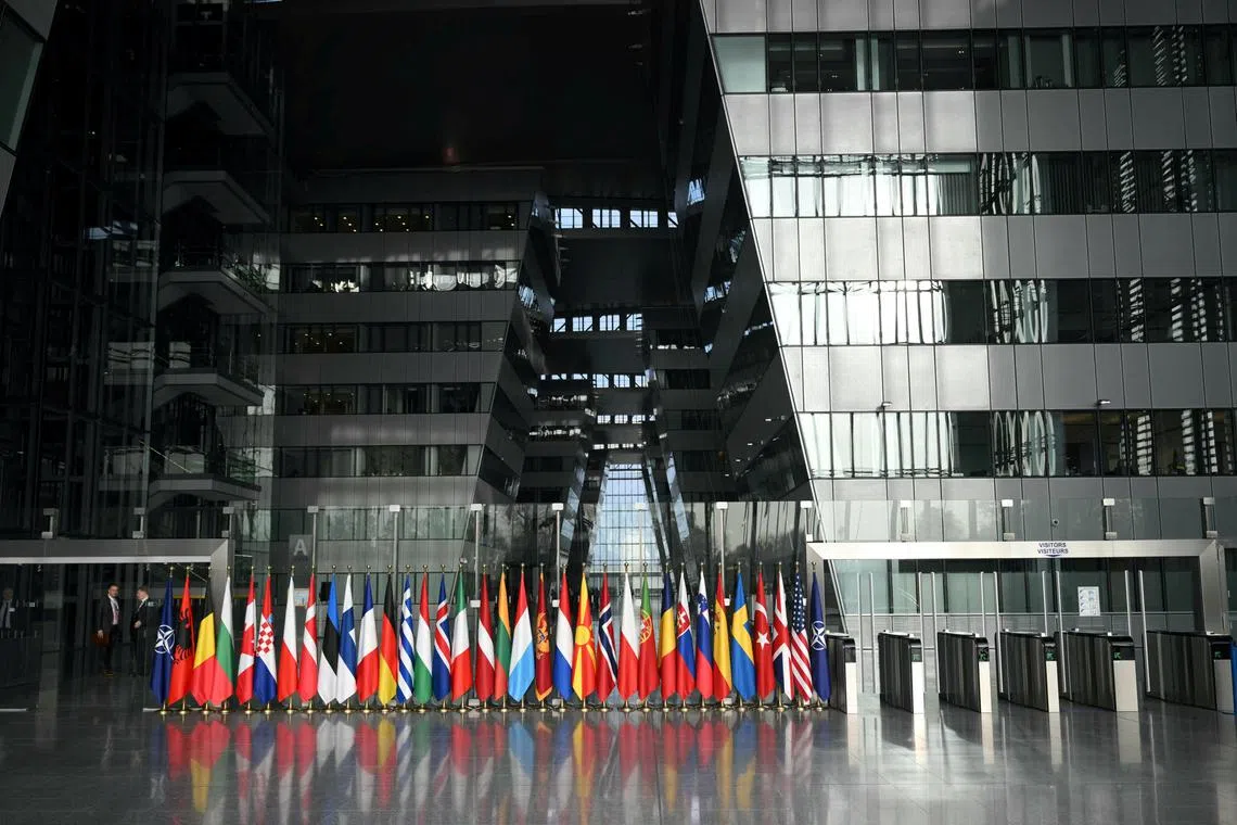 A general view of NATO's headquarters building in Brussels, Belgium November 13, 2024. NICOLAS TUCAT/Pool via REUTERS/File Photo