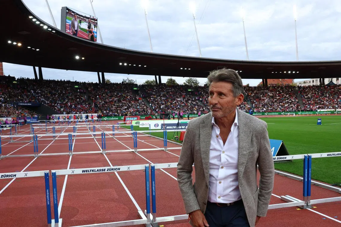 World Athletics president Sebastian Coe is pictured at the Diamond League finals in Zurich at Letzigrund on Aug 28, 2025.