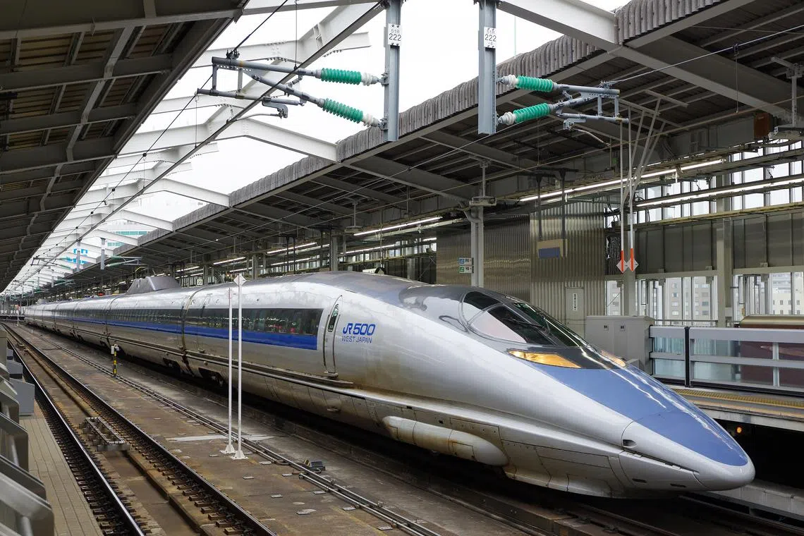 Osaka-city, Osaka, Japan - May 19, 2024 : 500 Series Shinkansen “Kodama” at the Shin-Osaka station
