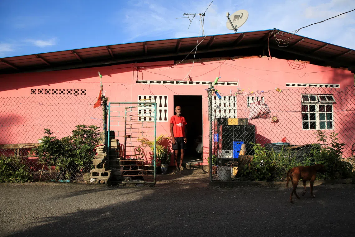 Cornell Clement, who believes his grandson Chad Joseph was killed in a U.S. military strike on a boat in the Caribbean, poses for a photograph outside his home as Joseph's family demands evidence to support President Donald Trump’s claim that the victims were drug traffickers, in Las Cuevas, Trinidad and Tobago October 16, 2025. REUTERS/Andrea de Silva