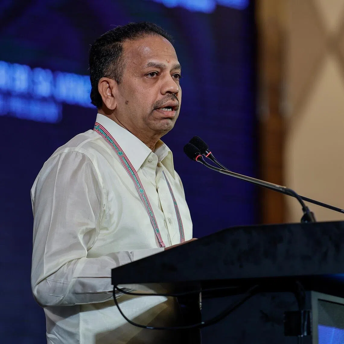 MIC president S. Vigneswaran at the party’s 79th general assembly on Nov 16, 2025.