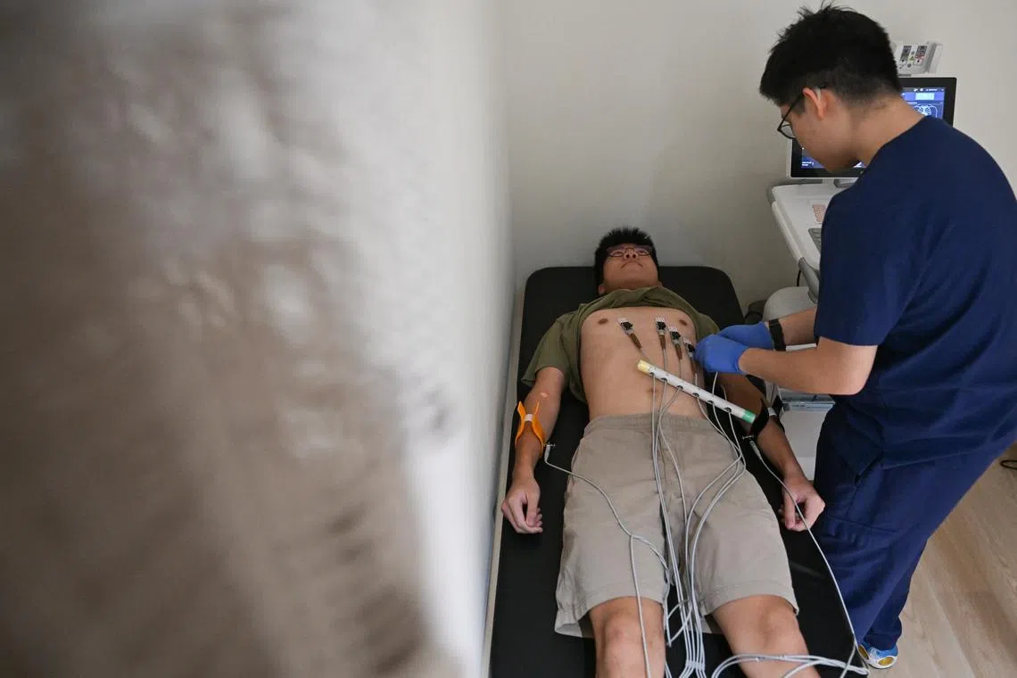 Hwa Chong Institution junior college student Don Sze Yu Zhe was among those undergoing their medical check-ups on June 19.
