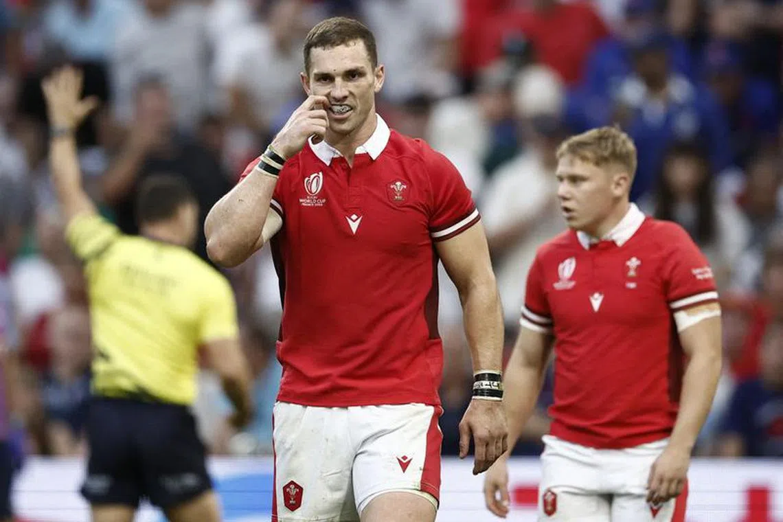 FILE PHOTO: Rugby Union - Rugby World Cup 2023 - Quarter Final - Wales v Argentina - Orange Velodrome, Marseille, France - October 14, 2023 Wales' George North reacts REUTERS/Benoit Tessier/File Photo