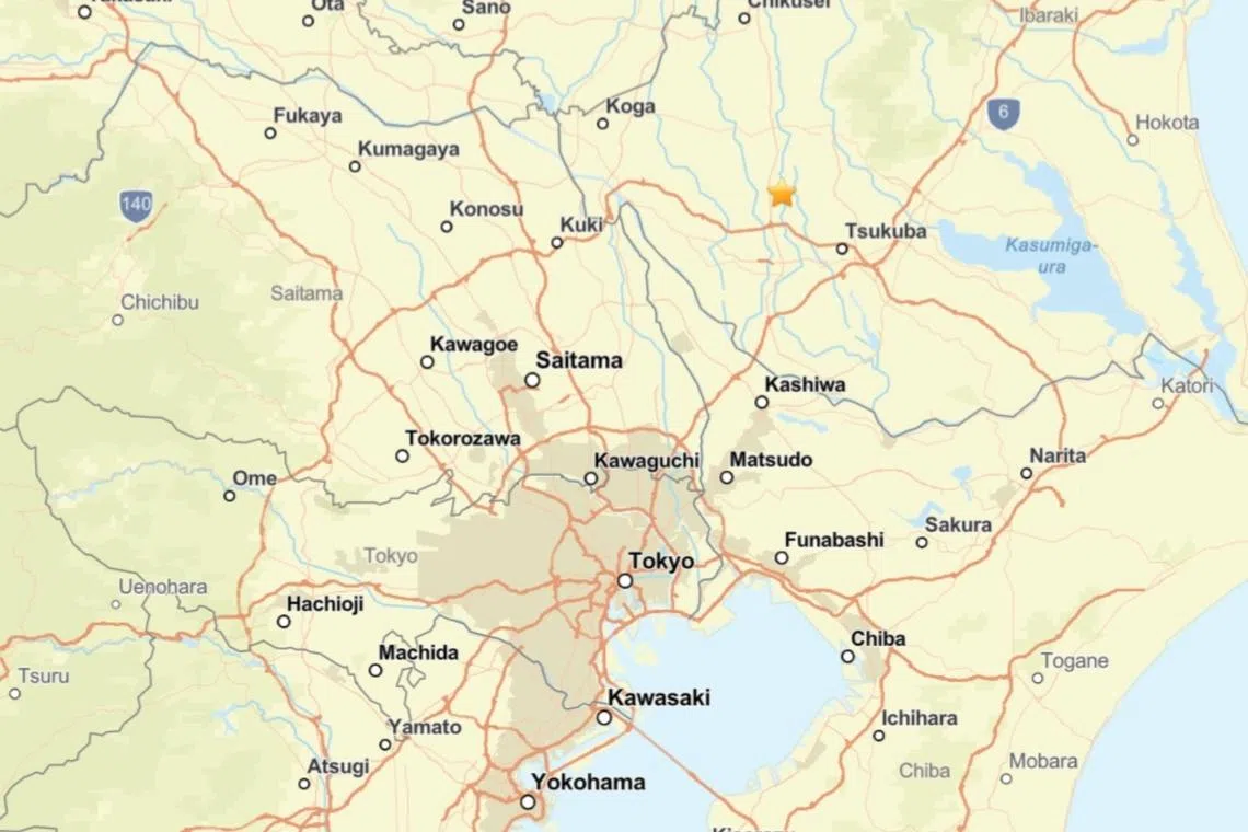 The epicentre in the Ibaraki region was 50km deep.